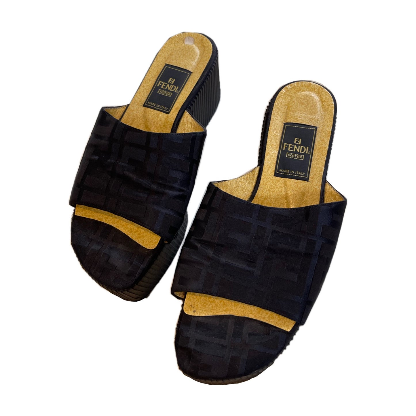 Fendi Zucca Logo Wedges