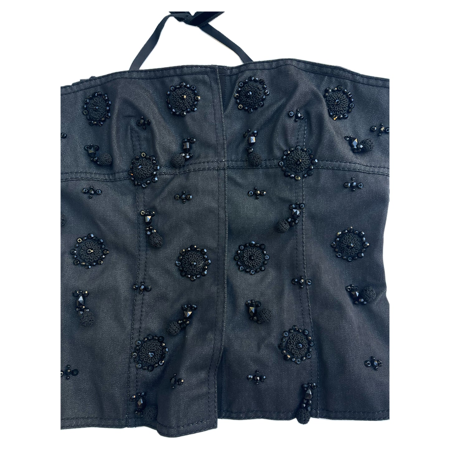 Prada Denim Beaded Bustier