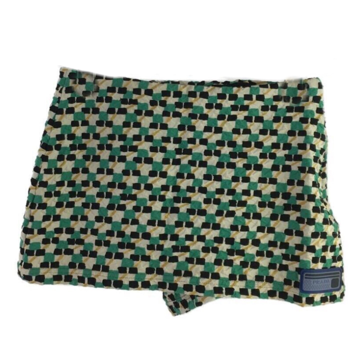 Prada Pattern Mini Skort w Rubber Logo