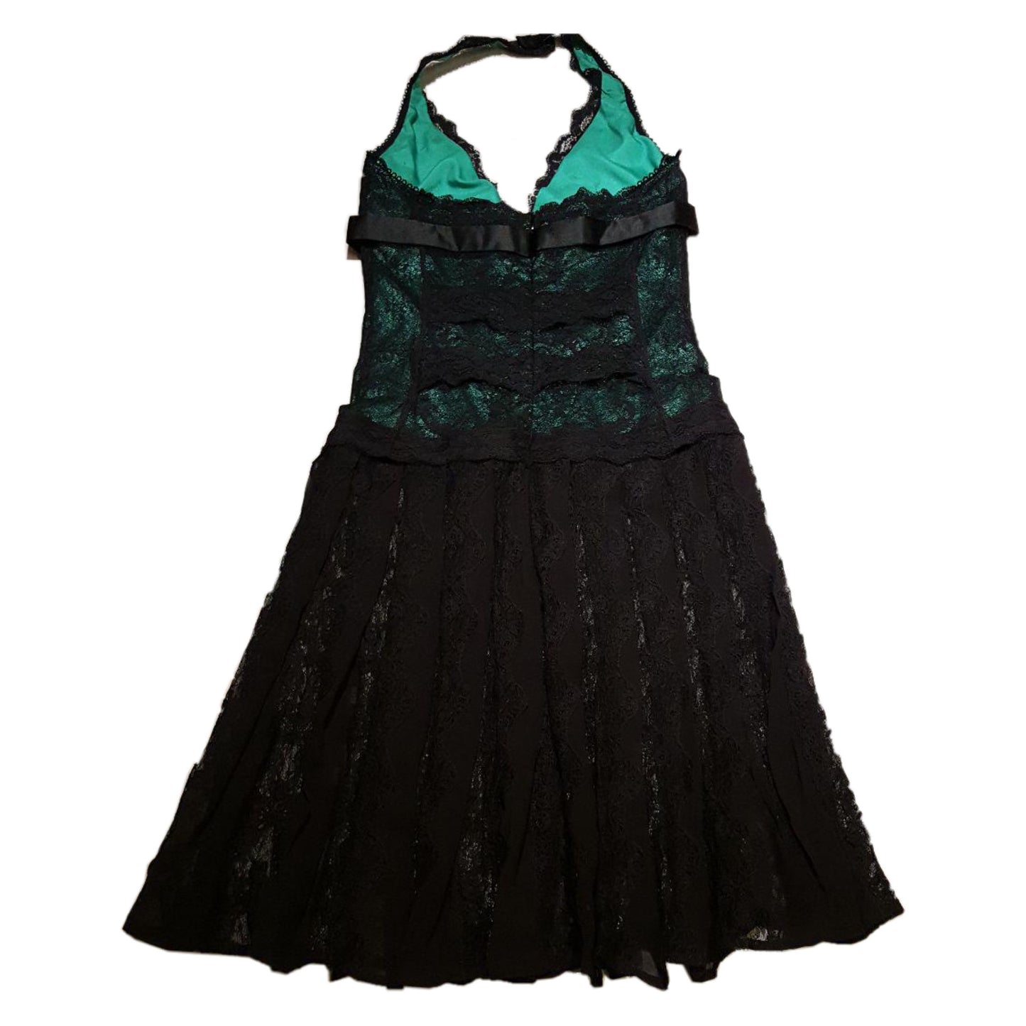 Dolce & Gabbana Lace Halterneck Sheer Pleated Skirt Dress