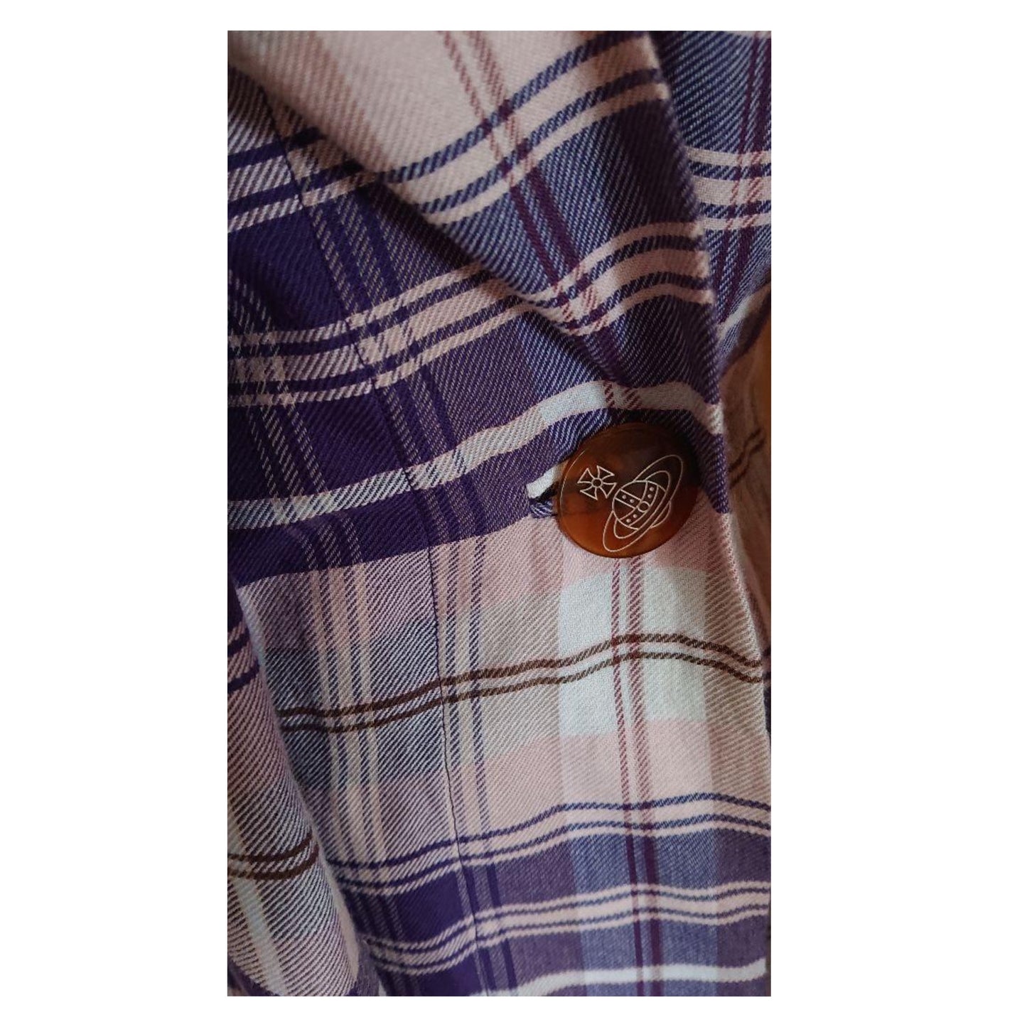 Vivienne Westwood Red Label Plaid Checkered Puff LS Tie Neck Coat