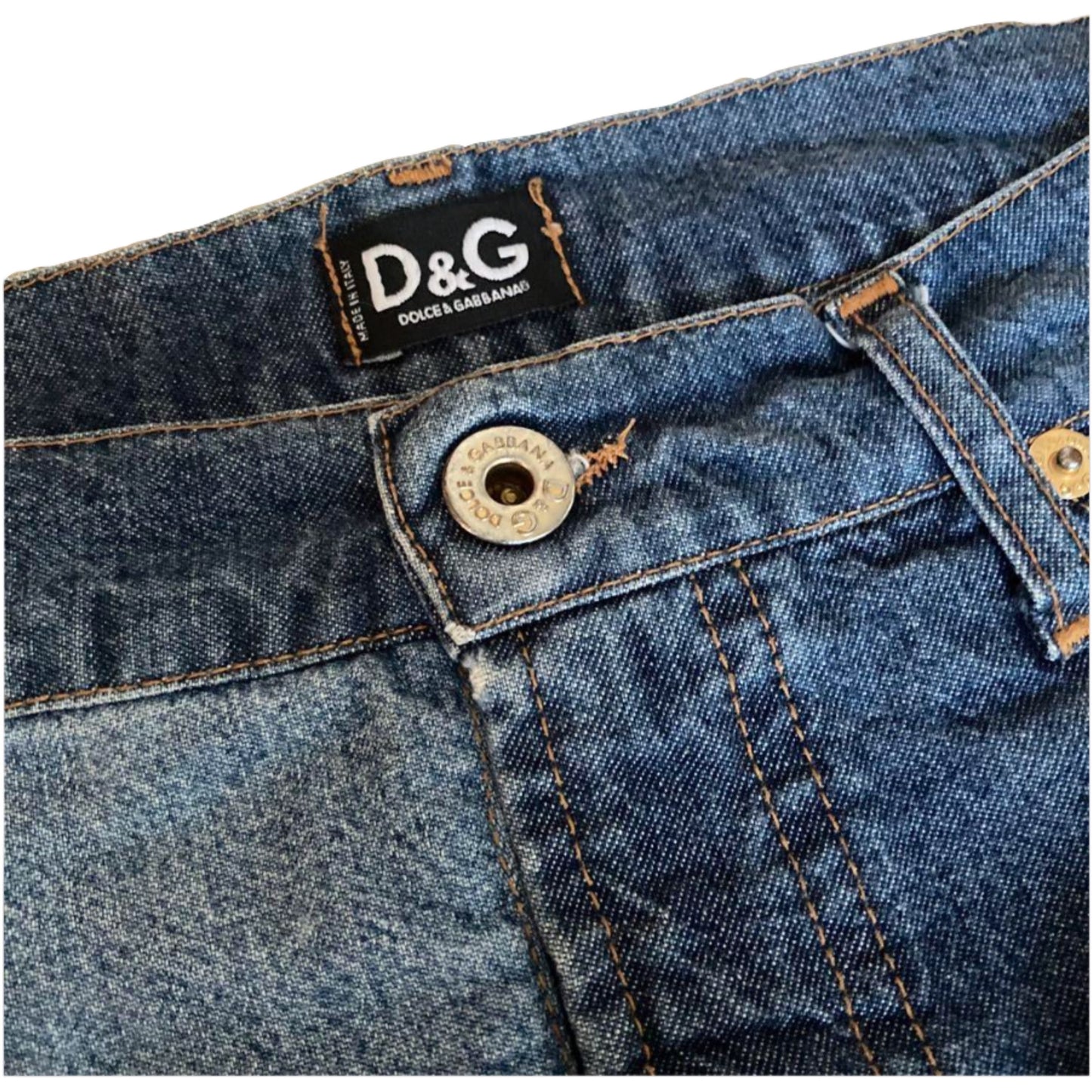 Dolce & Gabbana Denim Patch A Line Midi Skirt