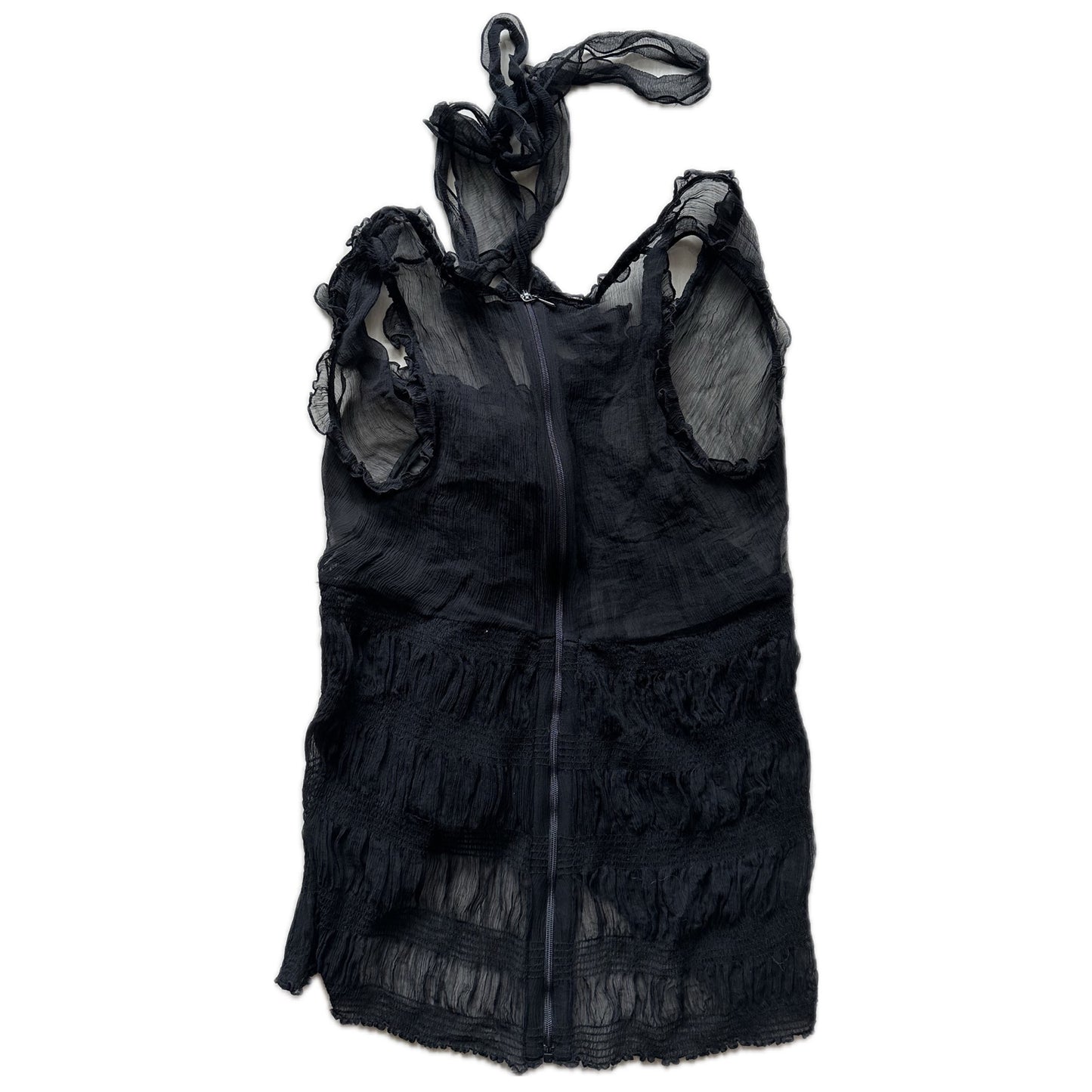 Dolce & Gabbana Silk Sheer Sless Corset Blouse w Wire & Rose Applique
