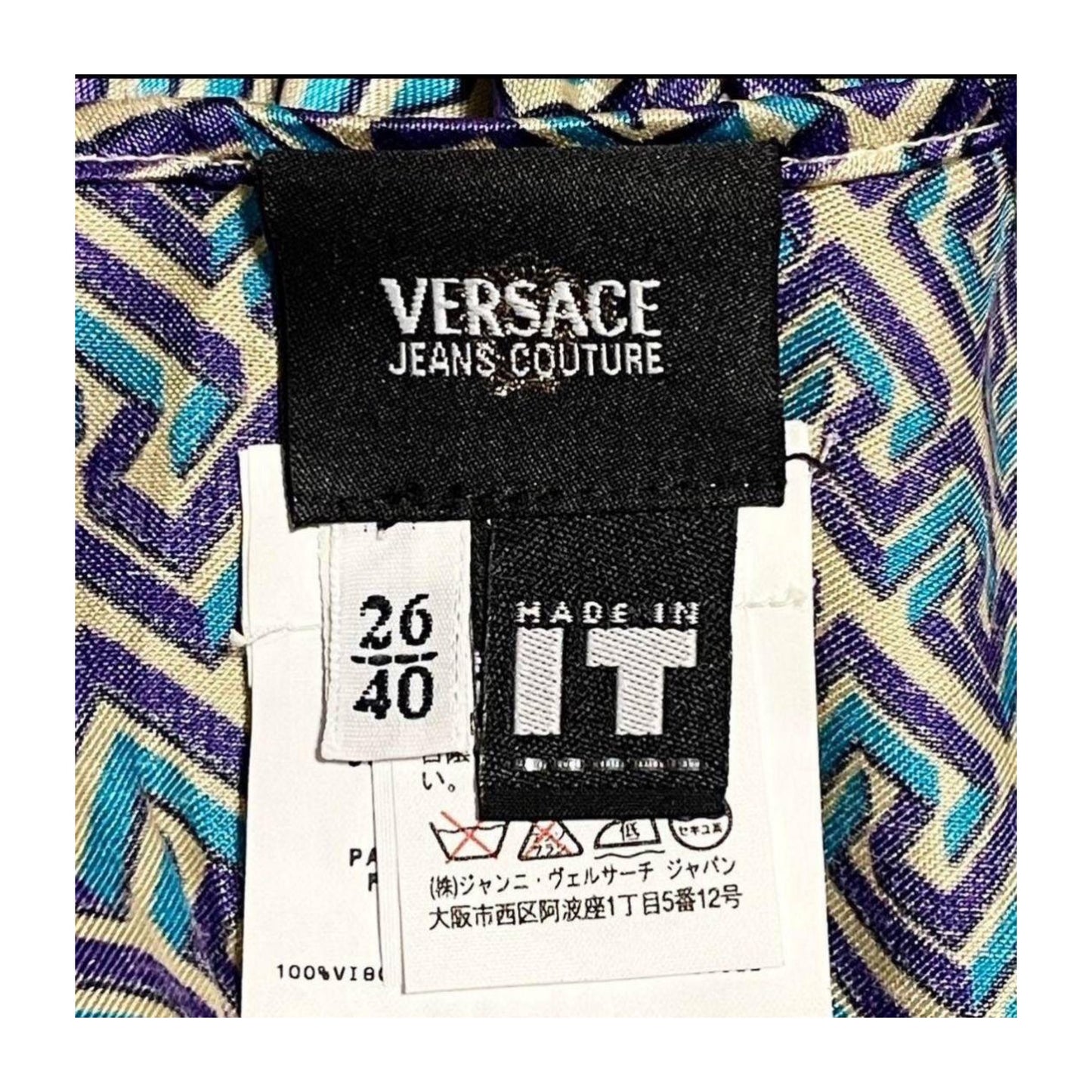 Versace Jeans Couture Maze Print Cowl Neck Sless Midi Dress