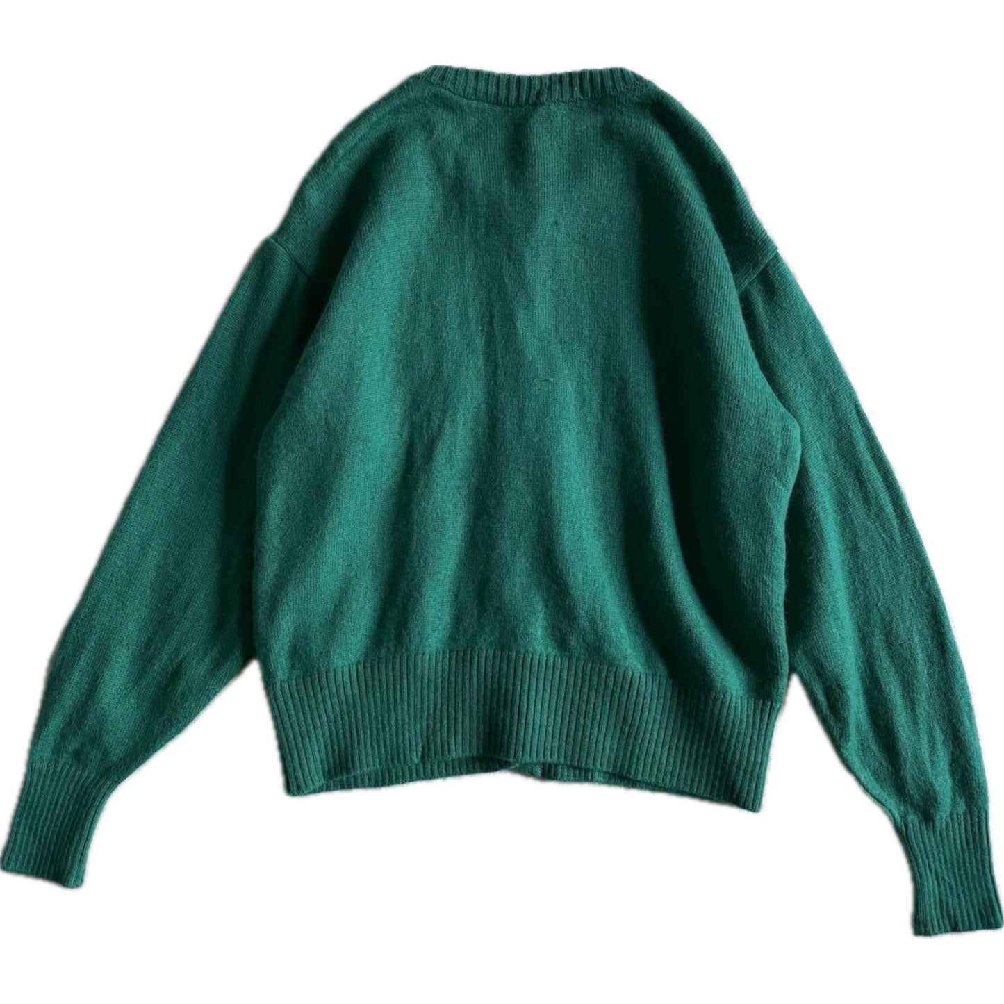 Yves Saint Laurent Green Button Down Gemstone Logo Cardigan