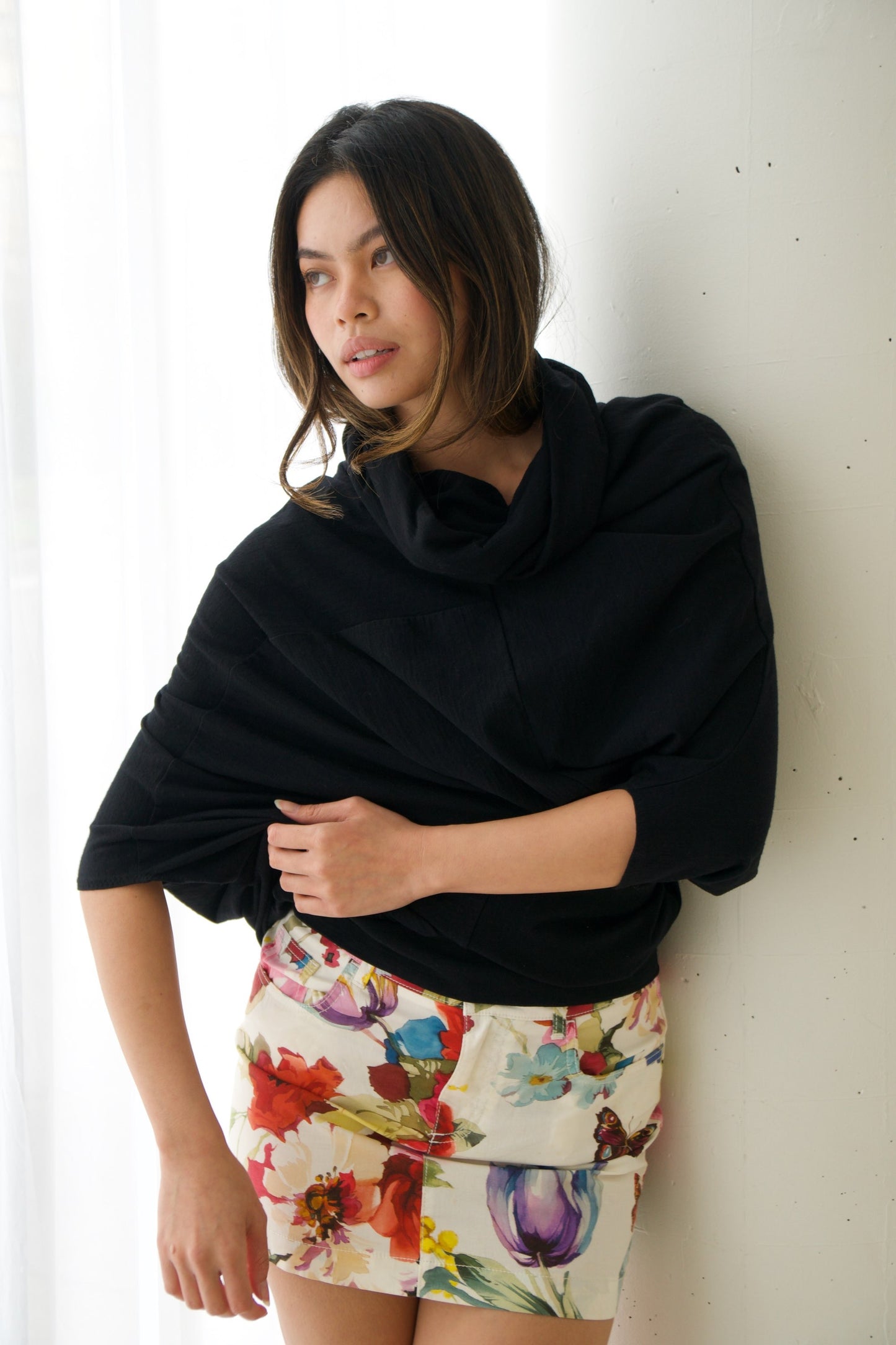 Junya Watanabe Comme Des Garcons Assymetrical SS Mock Neck Top