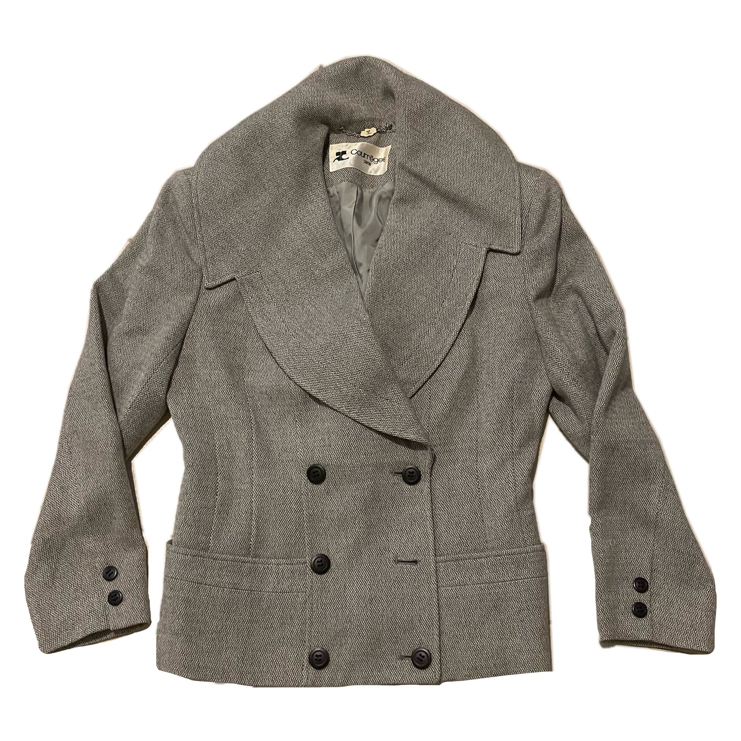 Courreges Sailor Collar Tweed Skort Suit