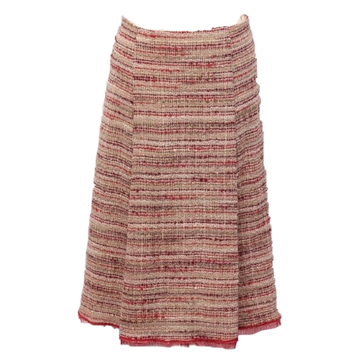 Prada Tweed Pleated Midi Skirt