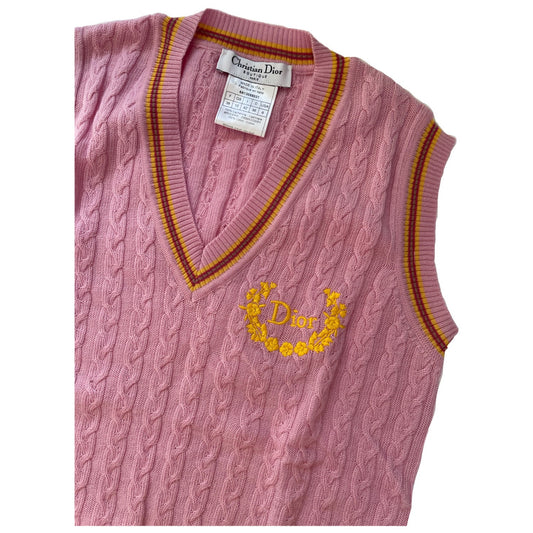 Christian Dior Cashmere Logo V NeckVest