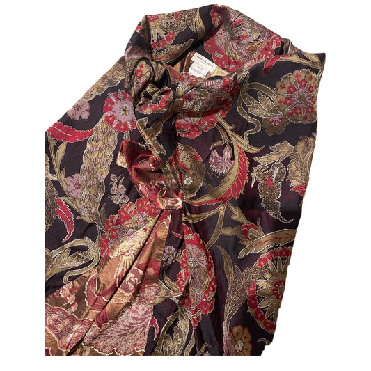 Dries Van Noten Silk Jacquard Wrap Split Skirt