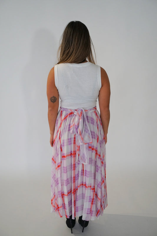 Sportmax Code Cotton Tartan Wrap Tank Sless Dress