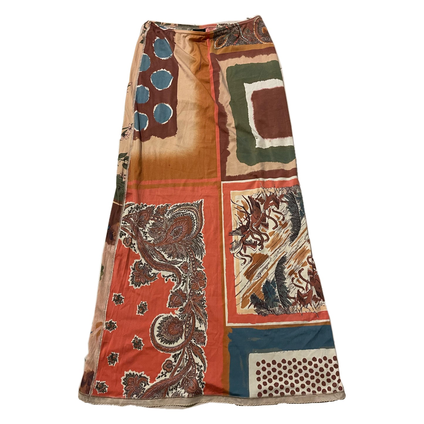 Jean Paul Gaultier Tile Multi Print Jersey Maxi Skirt