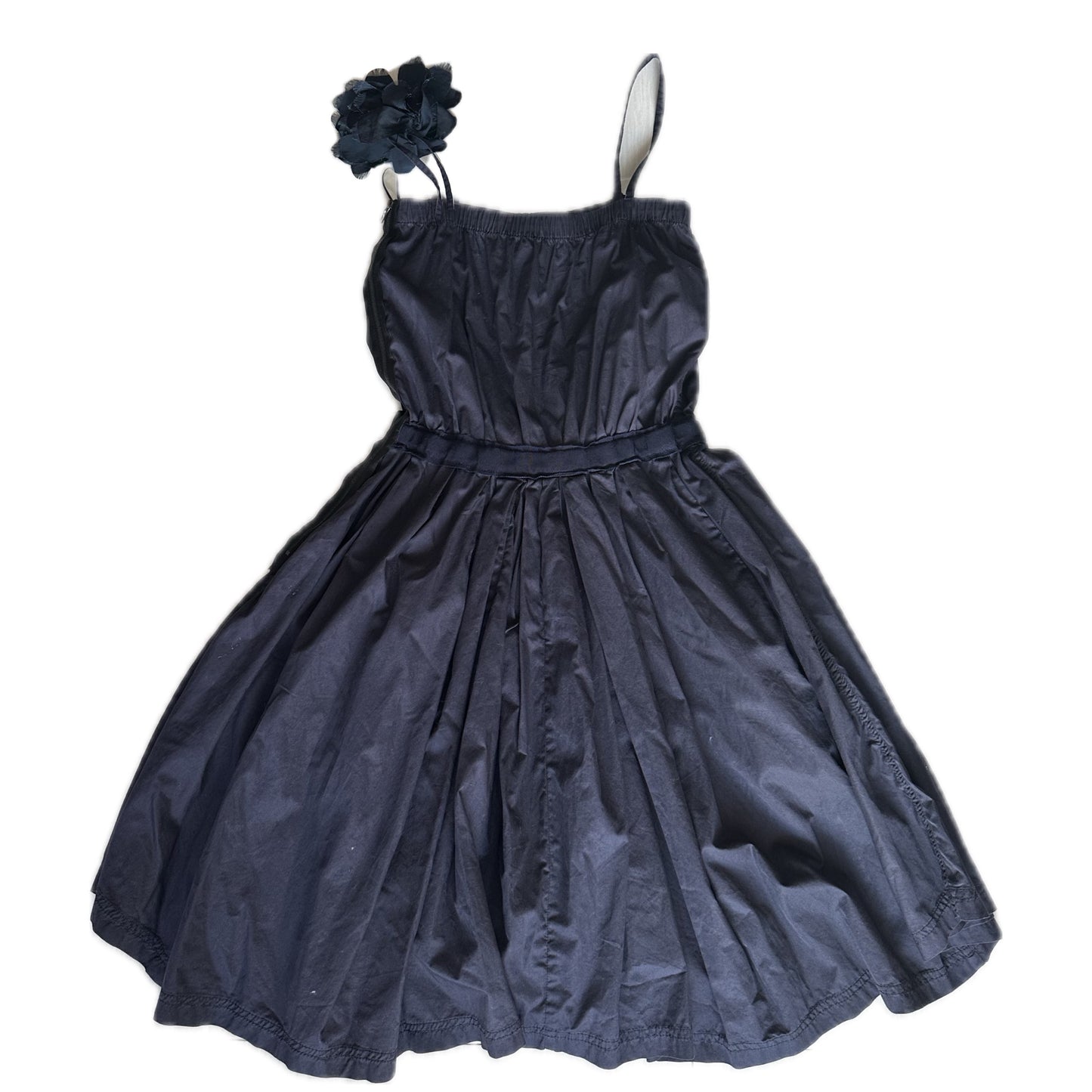 Lanvin x Comme Des Garcons Spaghetti Strap Dress w Floral Applique