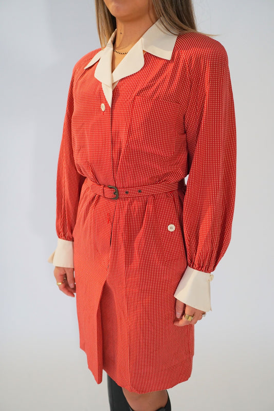 Christian Dior Shoulder Pad TilePrint LS Blazer Dress