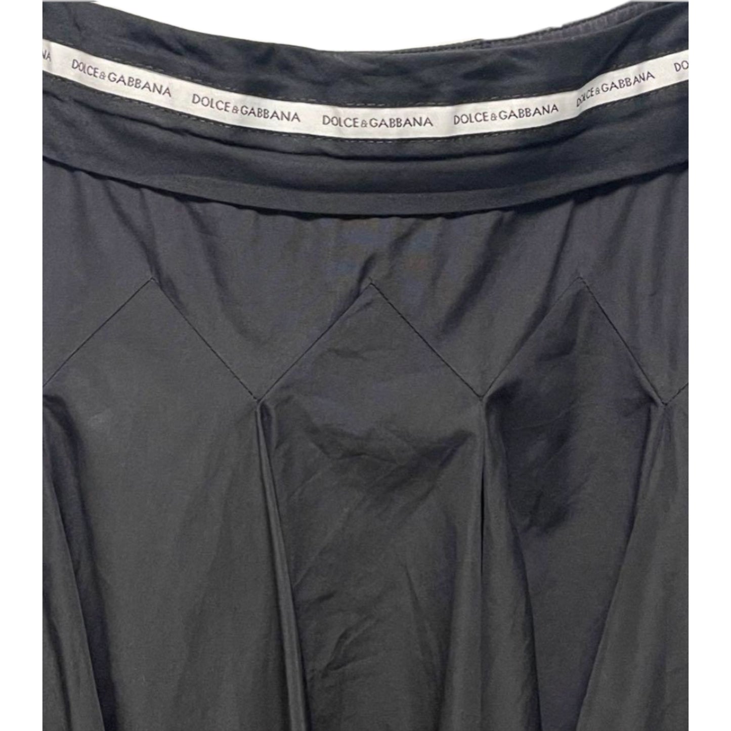 Dolce & Gabbana Waist Logo Band Assymetrical Flare Skirt
