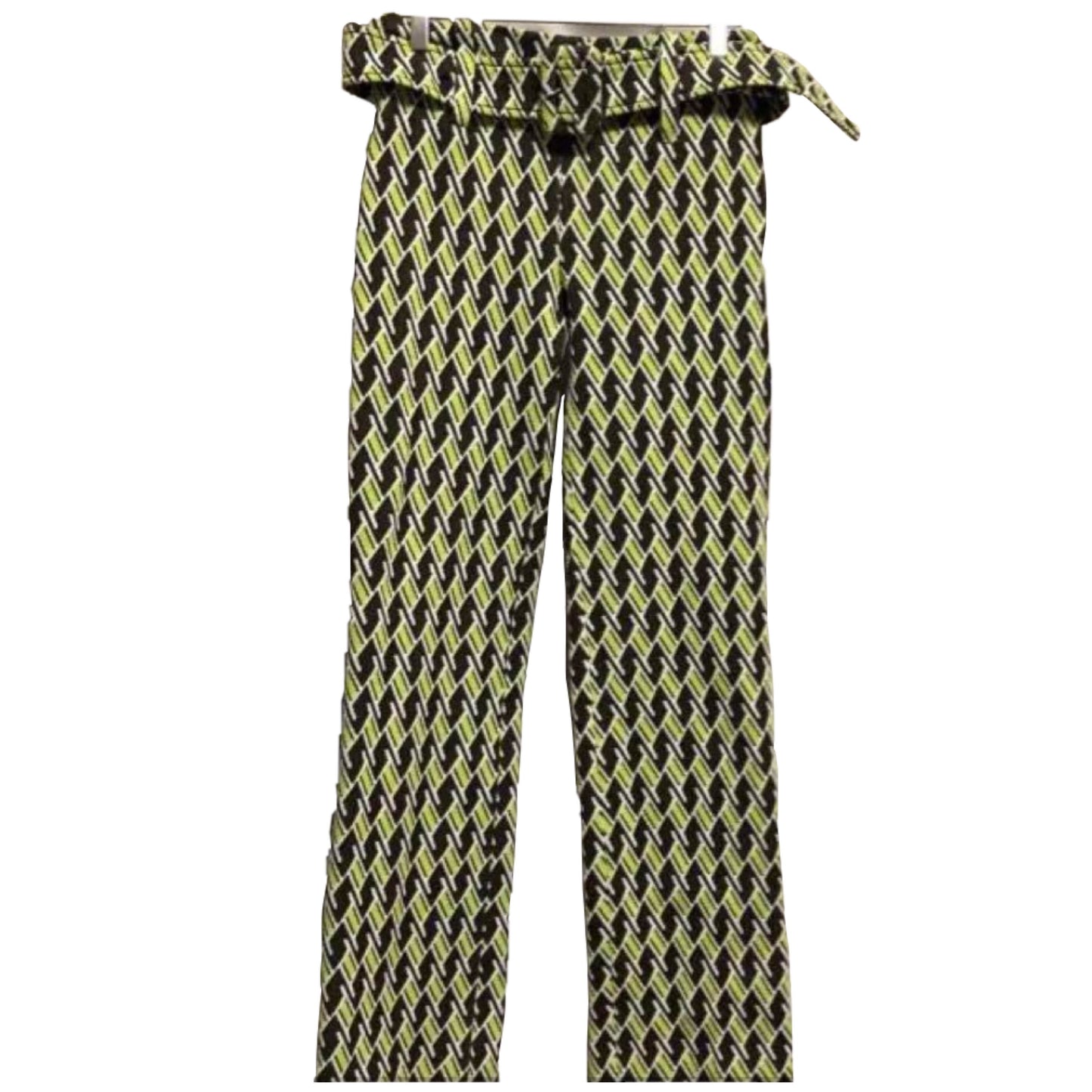 Prada Ski Knit Tile Print Belt Flare Pants