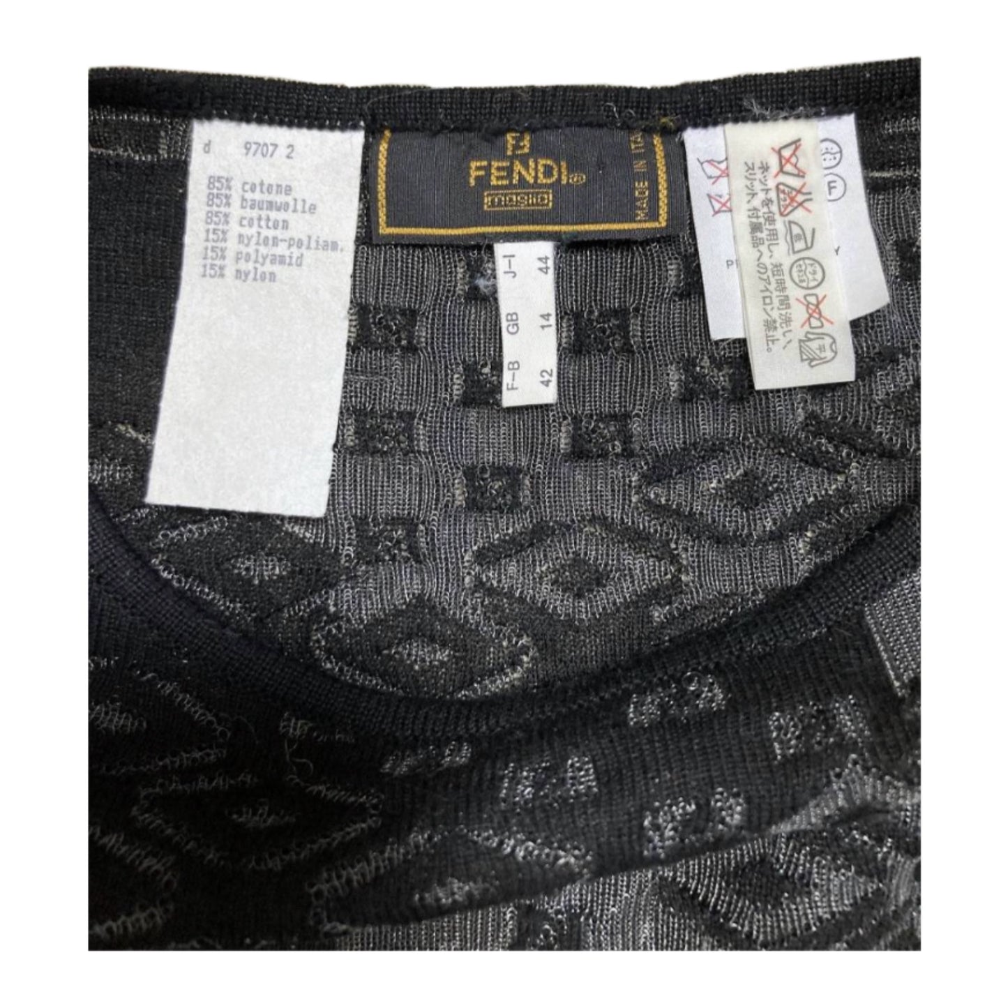 Fendi Knit Mesh Zucca Tank Crop Top