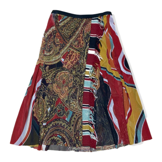 Jean Paul Gaultier Paisley Stripe Mesh Pleated Skirt
