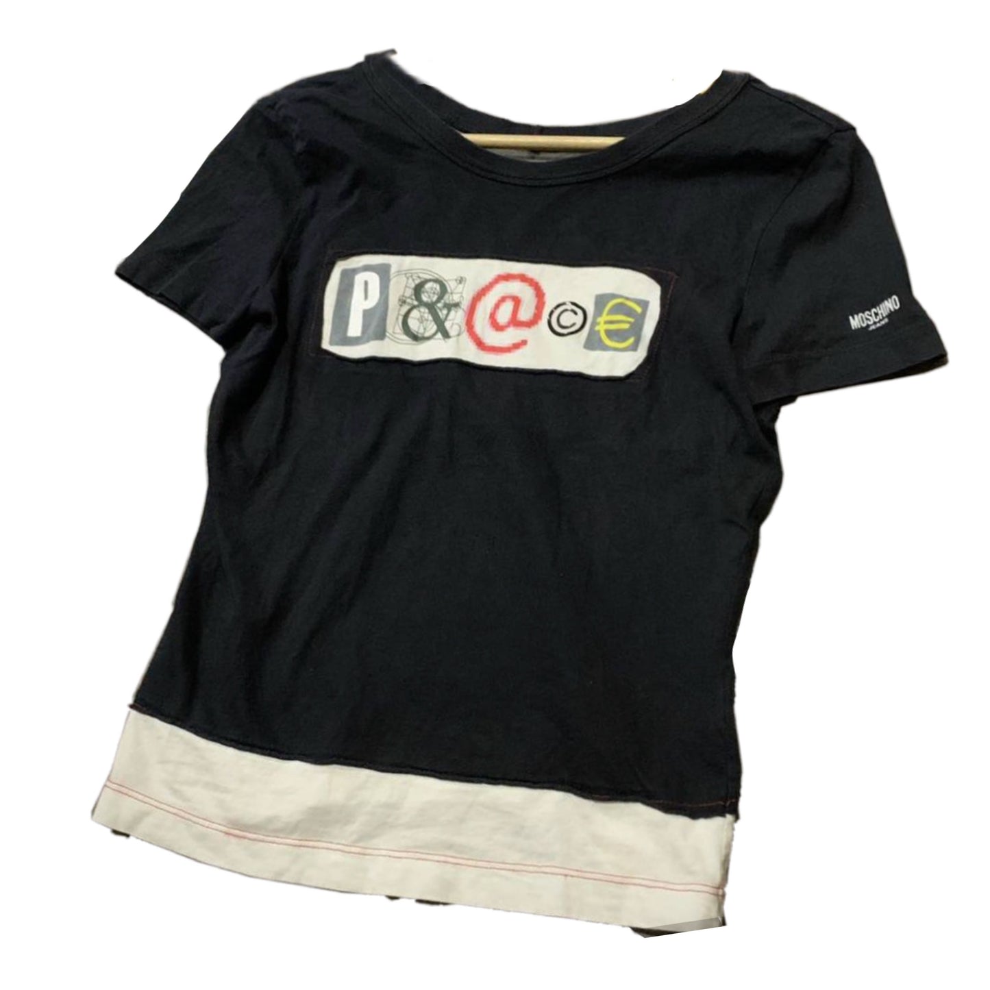 Moschino Jeans Peace Graphic Low Back Tee
