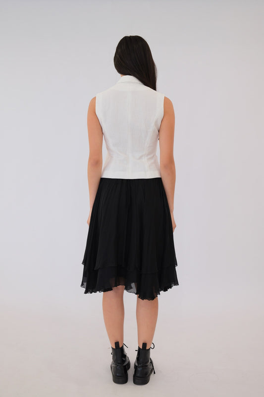 Sportmax Layered Silk Ruffle Skirt