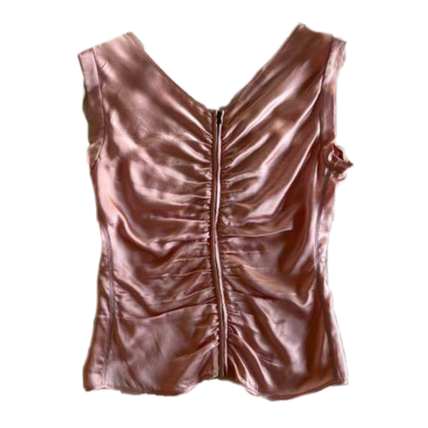 Prada Lace Satin Ruched Zip Back Cami