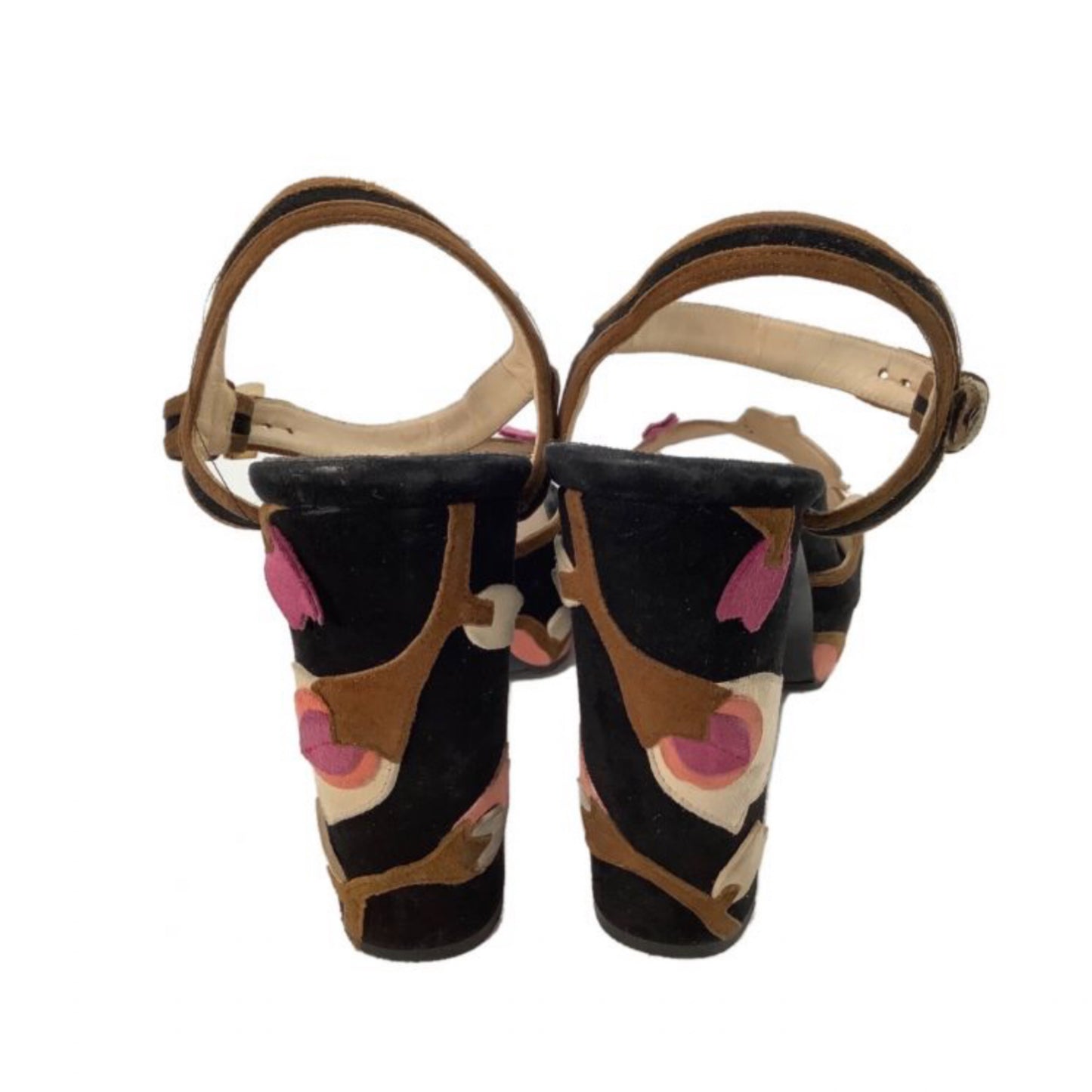 Prada Suede Floral Platform Sandals