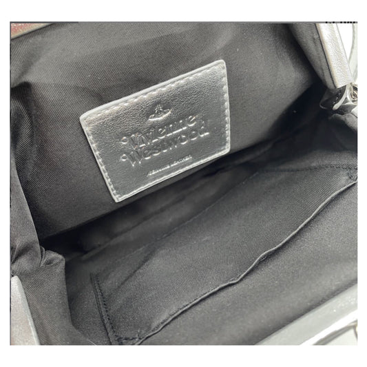 Vivienne Westwood Wilver Leather Orbit Embroidered Chain Crossbody Bag