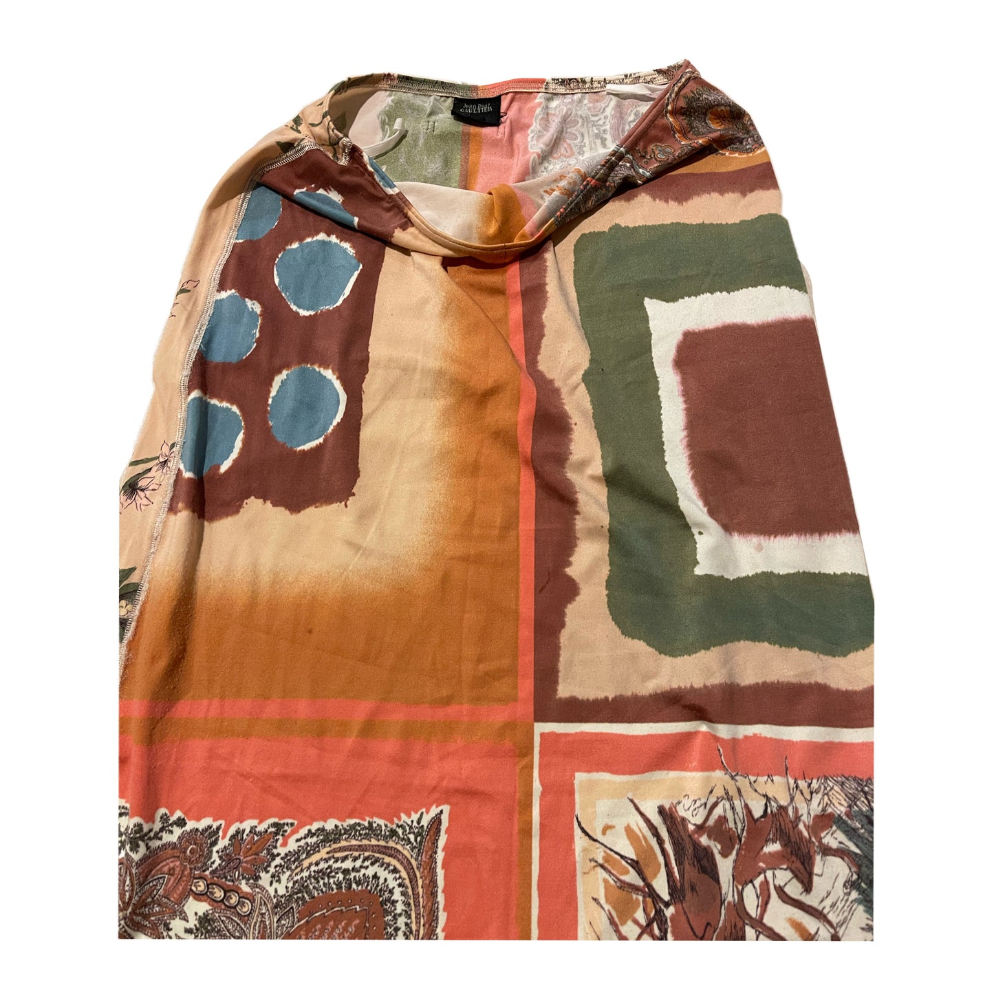 Jean Paul Gaultier Tile Multi Print Jersey Maxi Skirt