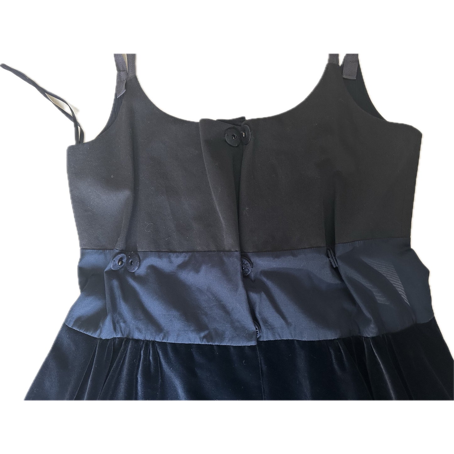 Prada Spaghetti Babydoll Dress w Button Pleating