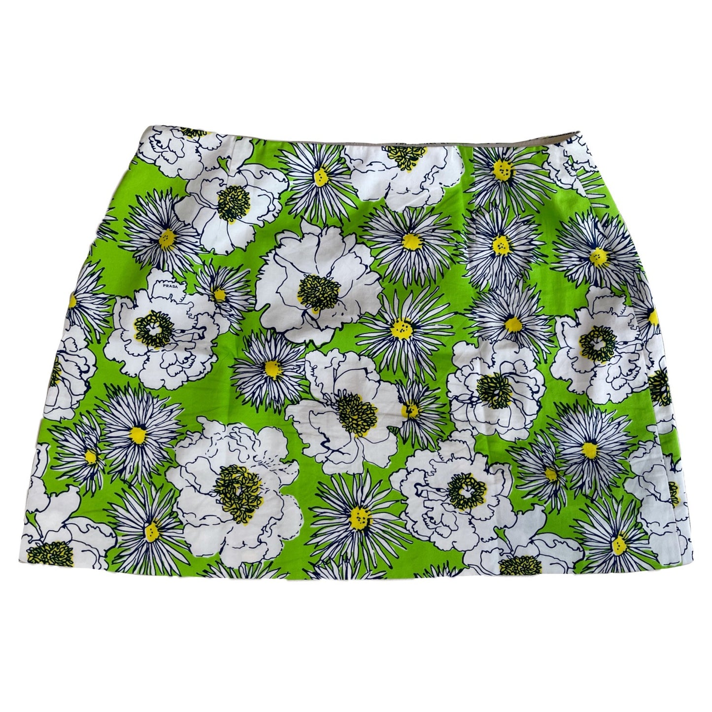 Prada Floral Low Rise Mini Skirt