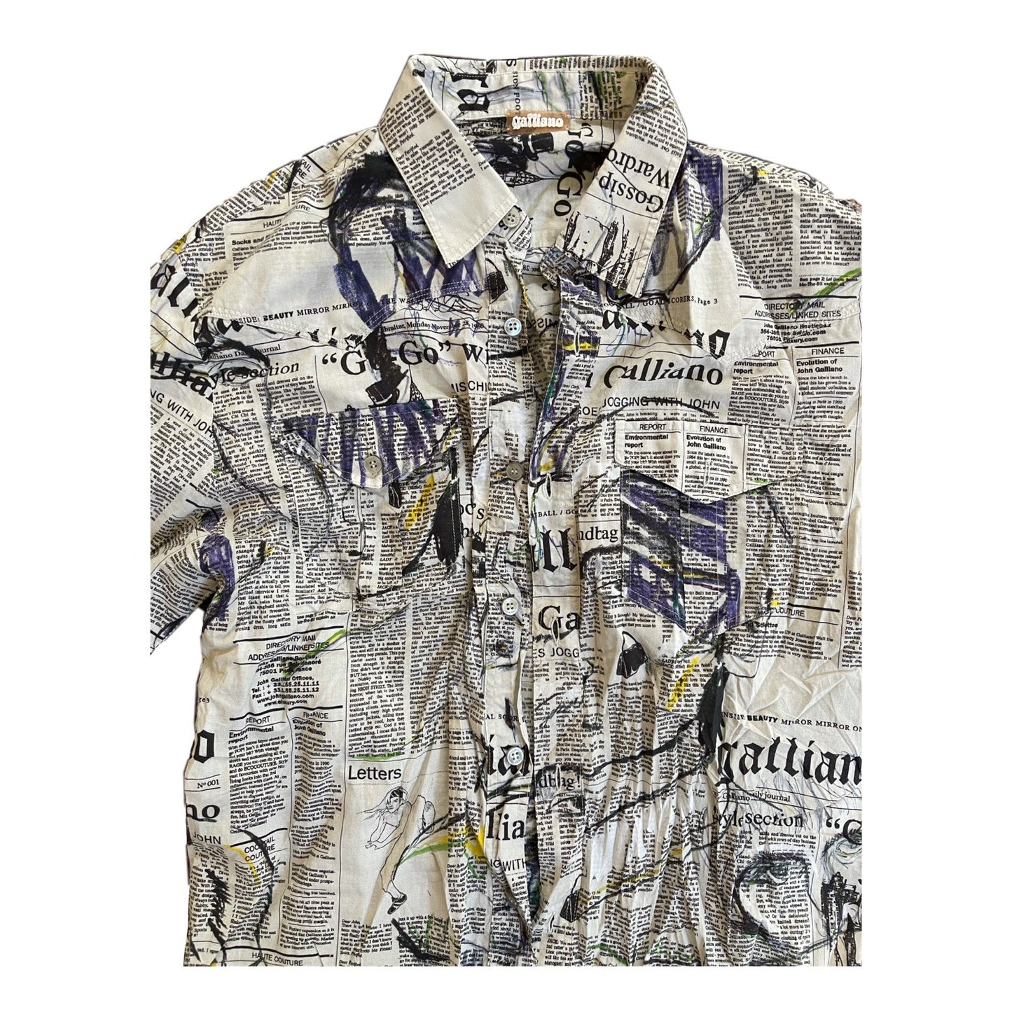 John Galliano Newspaper Graffiti Shirt