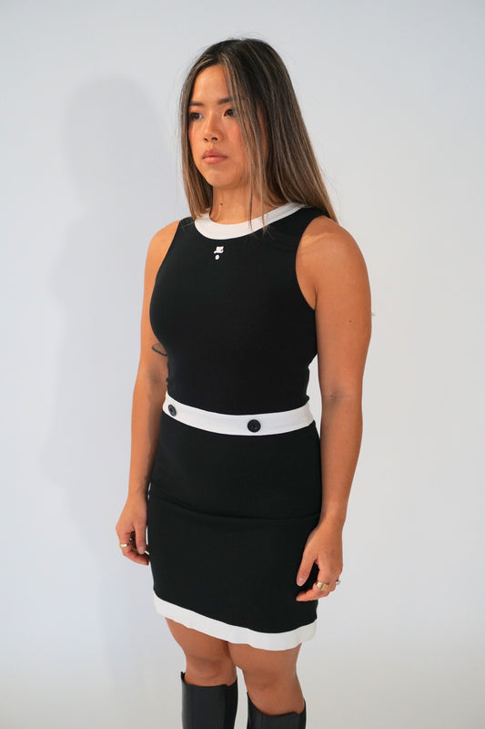 Courreges Contrast Block Sless Logo Dress