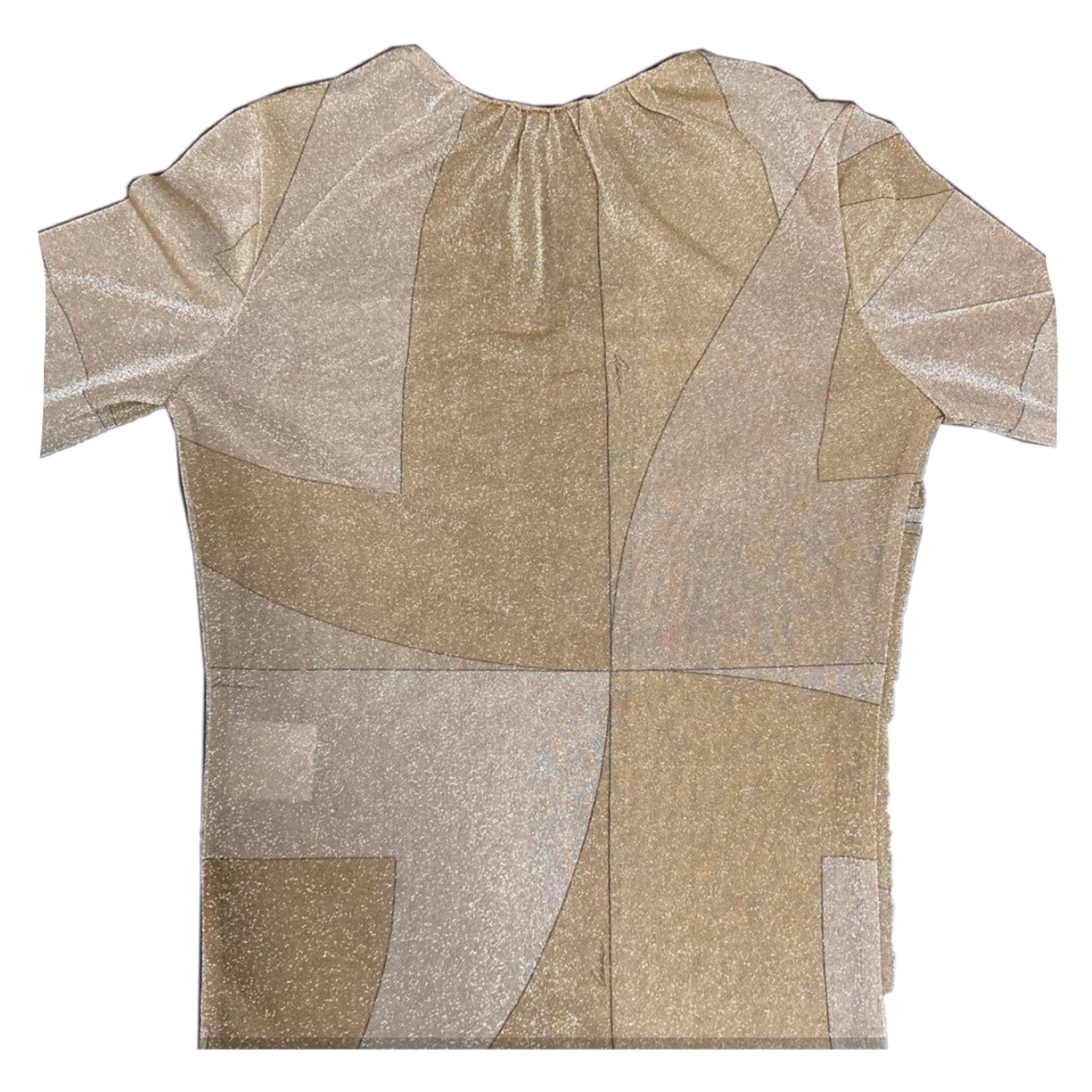 Gucci by Tom Ford Lurex Glitter V Neck LS Abstract Top Gold