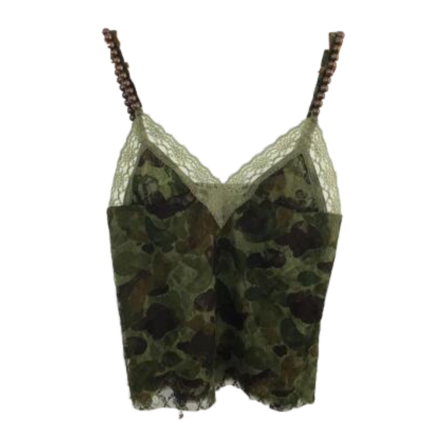 Junya Watanabe Comme Des Garcons Man Cameo Lace Cami w Beaded Straps