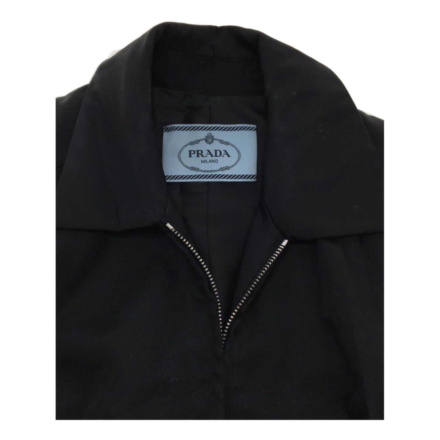 Prada Nylon Houndstooth Fade Print Sless Zipper Dress