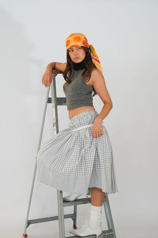 Dolce & Gabbana Grey wool knit turtleneck sless top