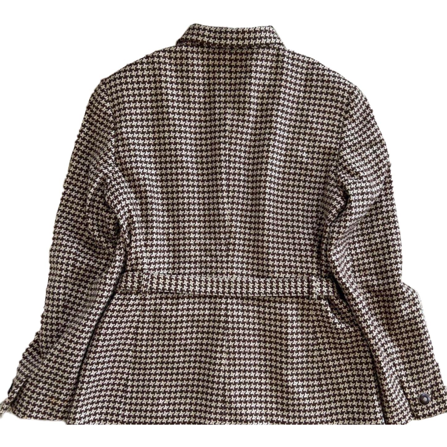 Versace Houndstooth Wool Belted Pocket Blazer Skirt Two Piece Suit Set