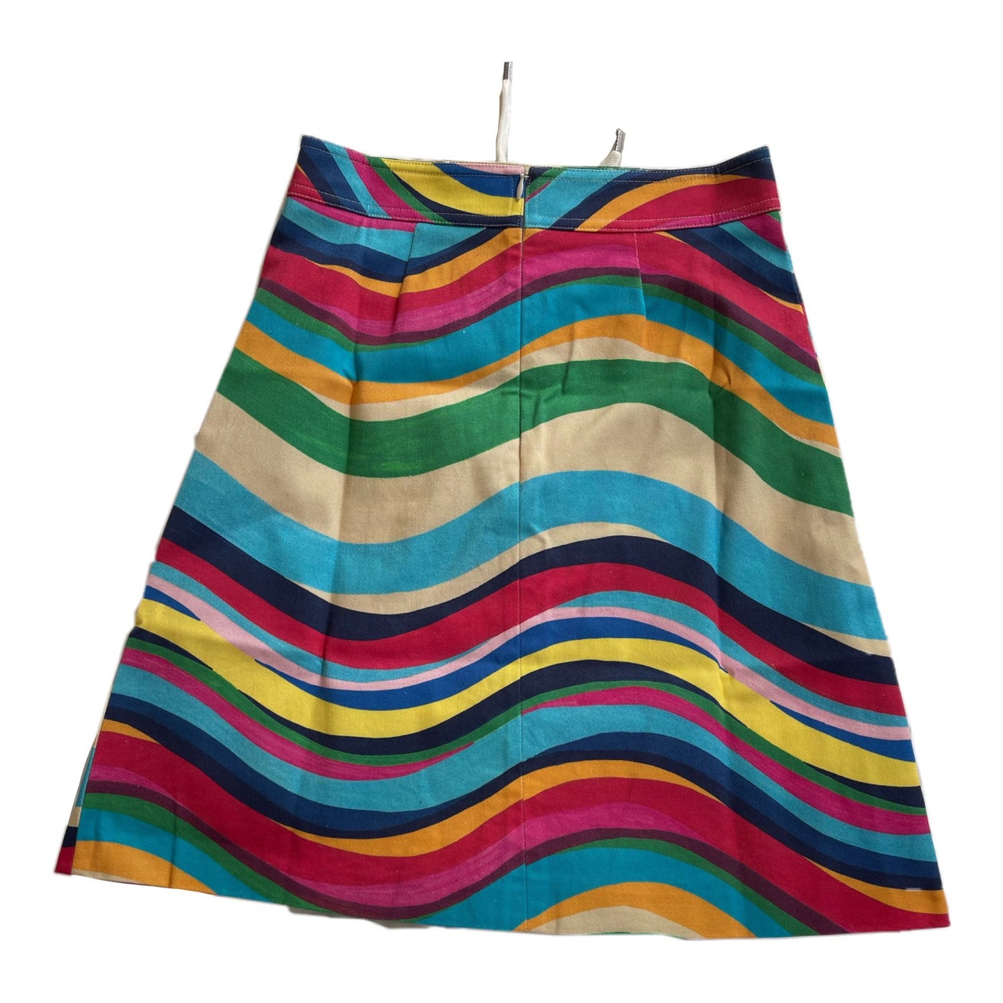 Valentino Red Rainbow Wave Tie A Line Skirt