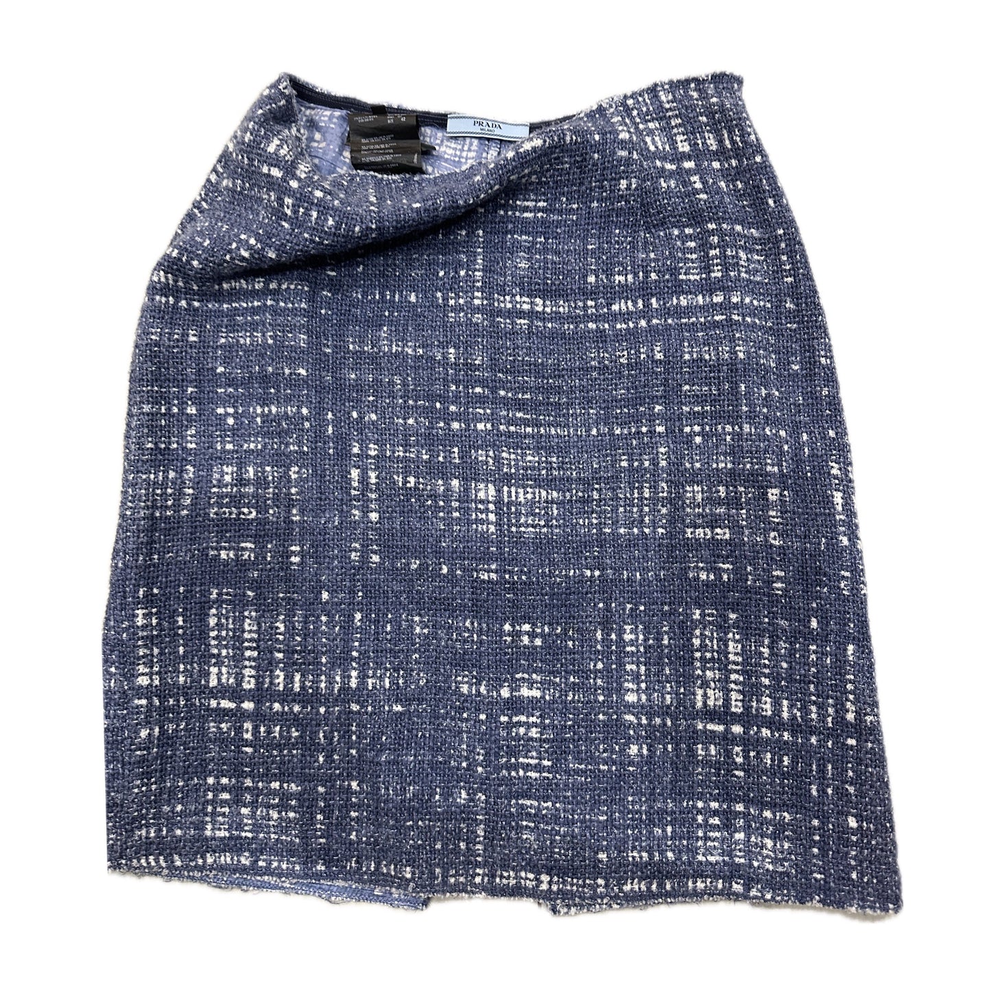 Prada Sketch Cotton Grid Pencil Skirt W Slit