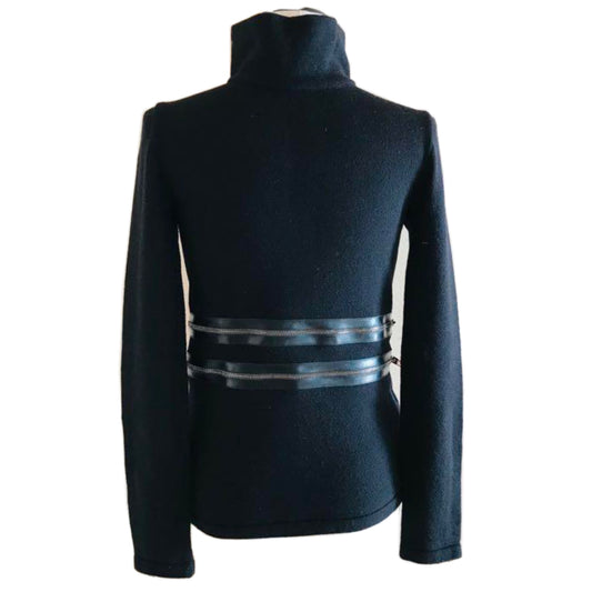 Blumarine Back Zipper High Neck Wool Knit Jacket