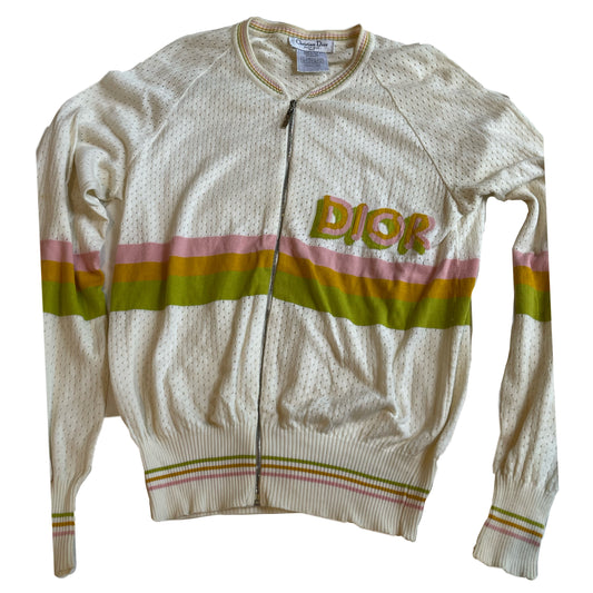 Christian Dior Perforated College Comic Logo Jacket