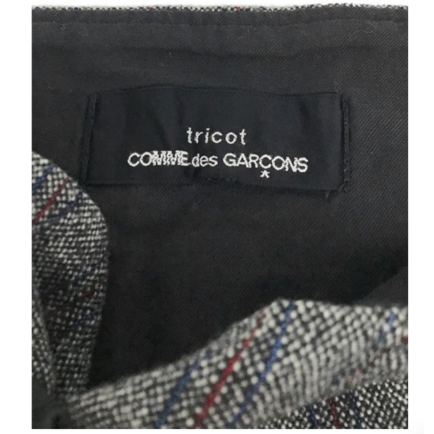 Tricot Comme Des Garcons Stripe Wool Raw Zipper Midi Skirt