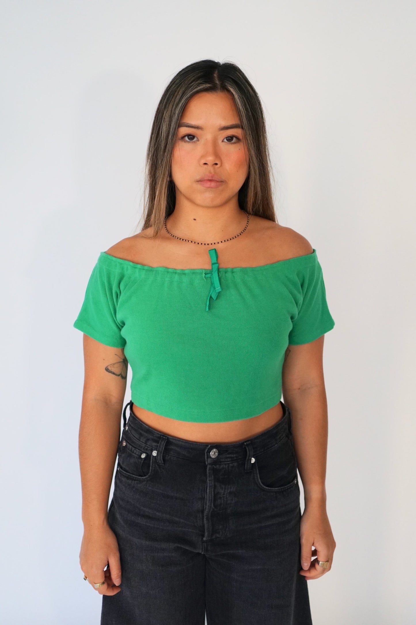 Kenzo Off The Shoulder Crop Top
