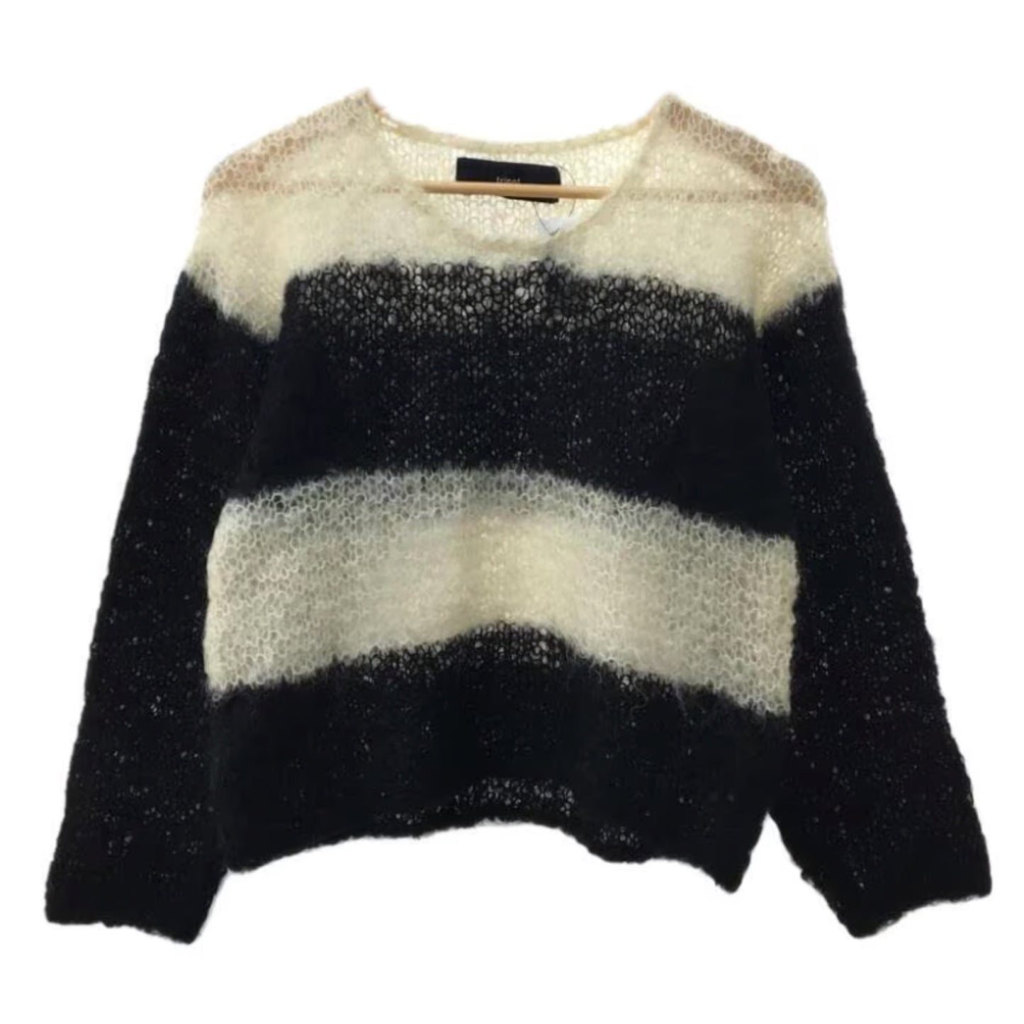 Tricot Comme Des Garcons Stripe Scoop Neck LS Wool Knit