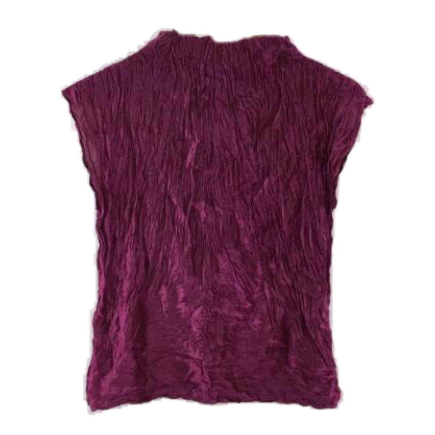 Issey Miyake Velour Wrinkle Turtleneck Sless Top