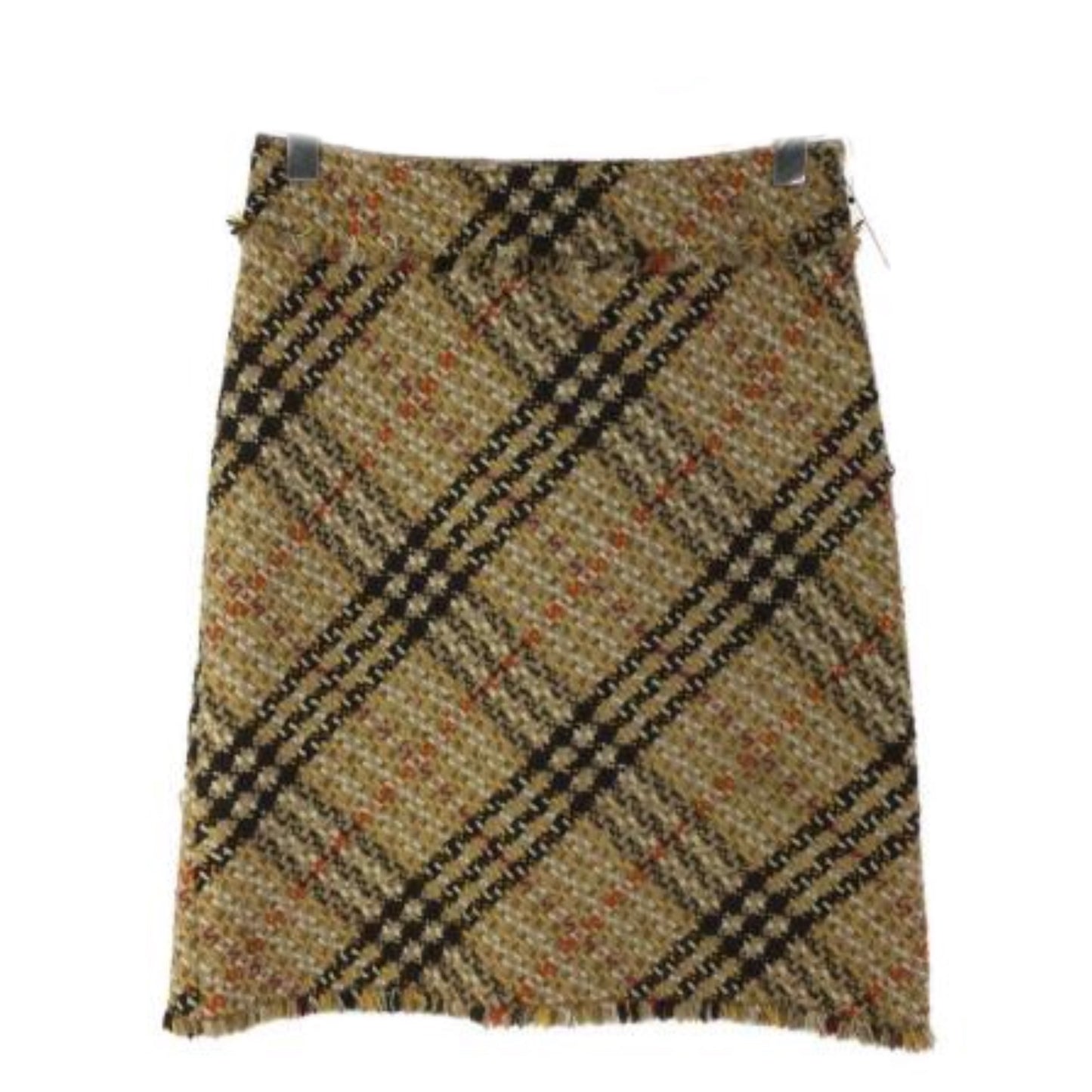 Burberry Nova Check Wool Tweed A Line Skirt