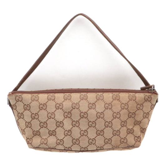 Gucci Canvas Monogram Beige Pouchette Handbag