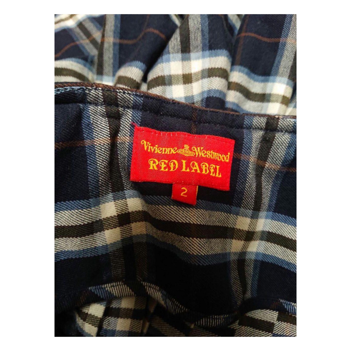 Vivienne Westwood Double Buckle Assymetrical Plaid Pleat Skirt