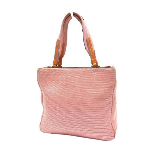 Prada Pink/Orange Mesh Canvas Tote Bag