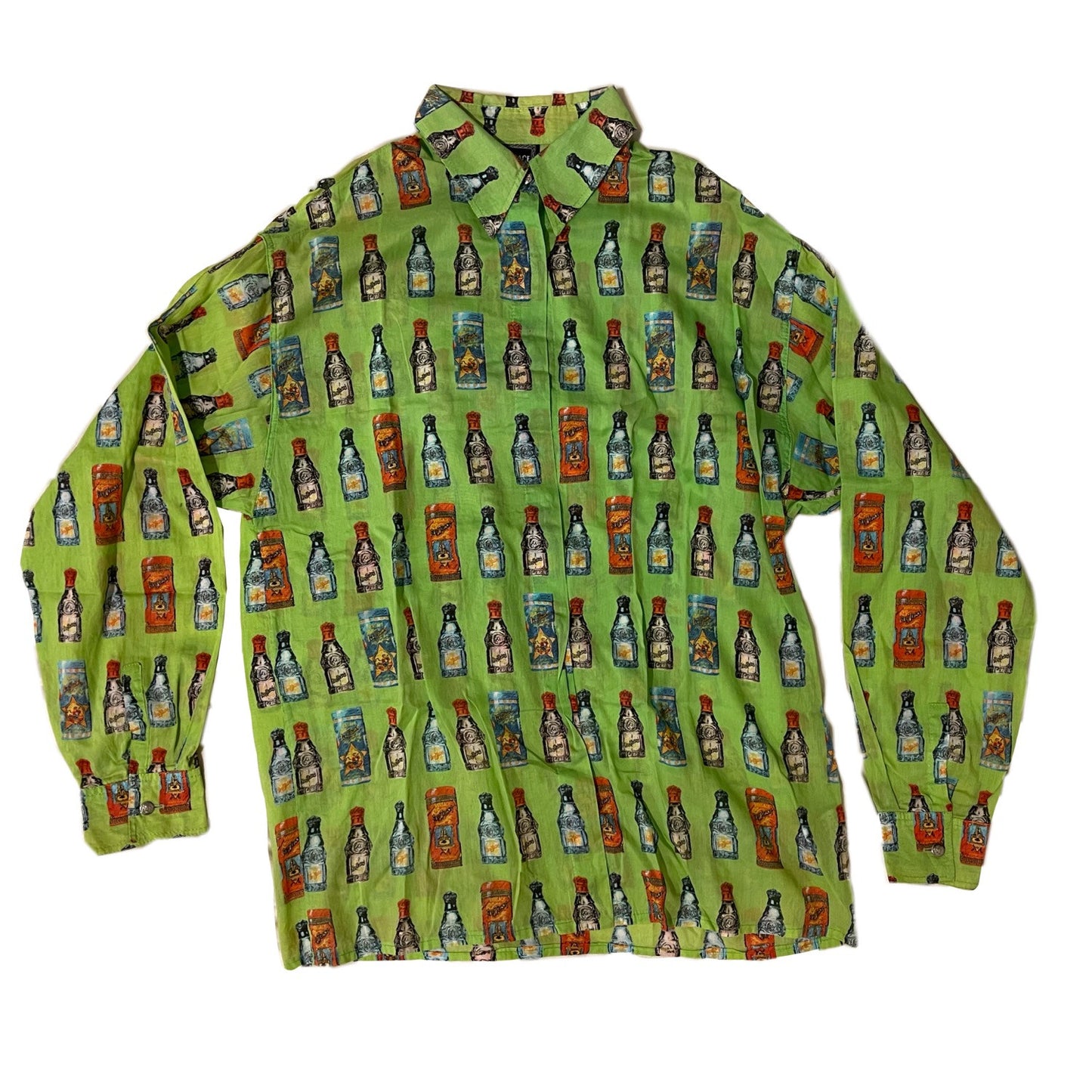 Versace Jeans Couture Multi Bottle Button Down LS Shirt